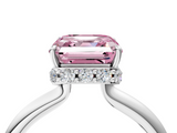 White gold Fancy Pink Asscher  Brilliant Solitaire Engagement Ring with Six-Prong Setting and Classic Band_21