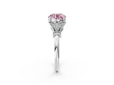 White gold Fancy Pink Asscher  Brilliant Solitaire with Pave Band and Four-Prong Setting_2