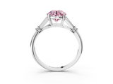White gold Fancy Pink Asscher  Brilliant Solitaire with Pave Band and Four-Prong Setting_3