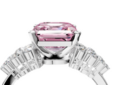 White gold Fancy Pink Asscher  Cluster Diamond Engagement Ring with Pavé Band and Four-Prong Setting_21
