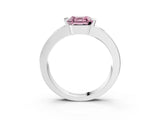 White gold Fancy Pink Asscher Cut Brilliant Channel-Set Diamond Ring with Bezel Prong Setting_15