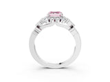 White gold Fancy Pink Asscher Cut Brilliant Milgrain Pave Heart Band Solitaire Ring_39
