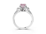 White gold Fancy Pink Asscher Cut Brilliant Three-Stone Diamond Ring with Pavé Band and Four-Prong Setting_18