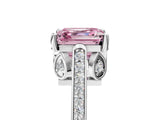 White gold Fancy Pink Asscher  Cut Cathedral Pave Diamond Engagement Ring with Six-Prong Setting_37