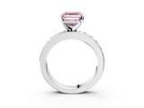 White gold Fancy Pink Asscher  Cut Channel Set Diamond Engagement Ring with Four-Prong Setting_3