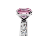 White gold Fancy Pink Asscher  Cut Channel Set Diamond Engagement Ring with Four-Prong Setting_5