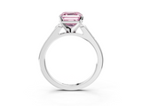 White gold Fancy Pink Asscher  Cut Channel Set Solitaire Engagement Ring with Four-Prong Setting_3