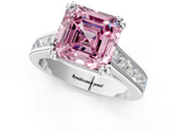 White gold Fancy Pink Asscher  Cut Channel Set Solitaire Engagement Ring with Prong Setting_1