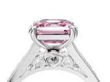 White gold Fancy Pink Asscher  Cut Channel Set Solitaire Engagement Ring with Prong Setting_4