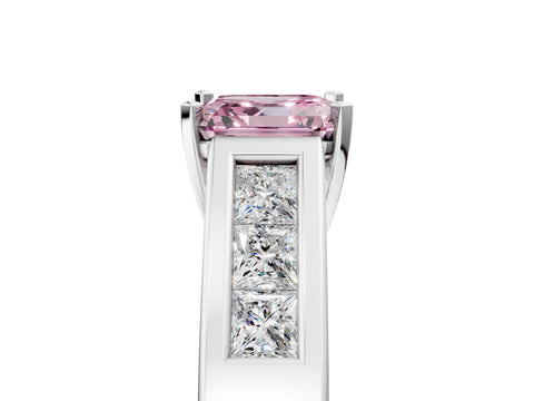 White gold Fancy Pink Asscher Cut Cut Channel Set Solitaire Ring with Four-Prong Setting_38