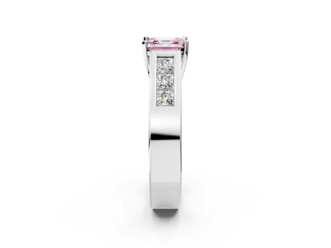 White gold Fancy Pink Asscher Cut Cut Channel Set Solitaire Ring with Four-Prong Setting_38