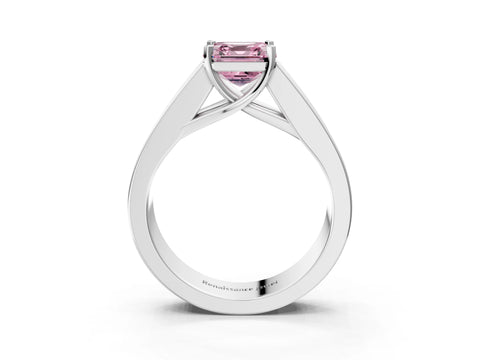White gold Fancy Pink Asscher Cut Cut Channel Set Solitaire Ring with Four-Prong Setting_3