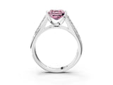 White gold Fancy Pink Asscher Cut Cut Diamond Channel Set Pave Band with Tension Prong Setting_3