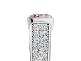 White gold Fancy Pink Asscher Cut Cut Diamond Channel Set Pave Band with Tension Prong Setting_5