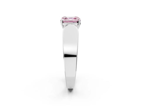 White gold Fancy Pink Asscher Cut Cut Diamond Channel Set Solitaire Ring with Four-Prong Setting_14