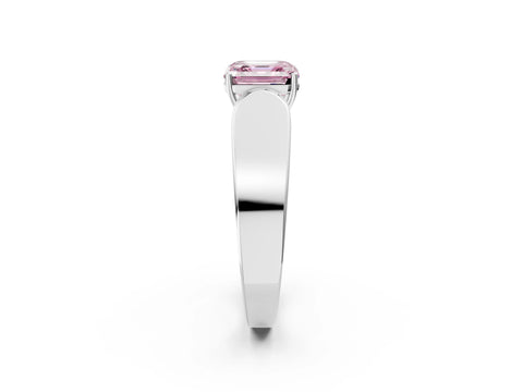 White gold Fancy Pink Asscher Cut Cut Diamond Channel Set Solitaire Ring with Four-Prong Setting_2