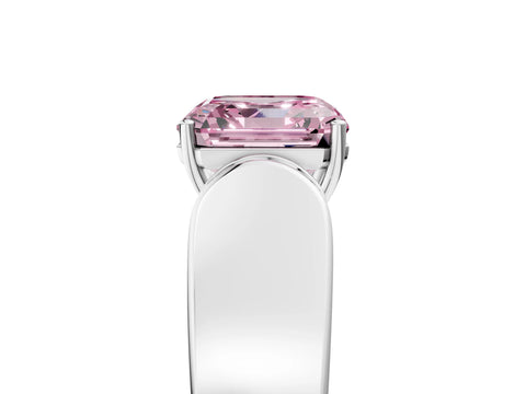 White gold Fancy Pink Asscher Cut Cut Diamond Channel Set Solitaire Ring with Four-Prong Setting_5