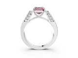 White gold Fancy Pink Asscher Cut Cut Diamond Channel Set Solitaire Ring with Four-Prong Setting_87