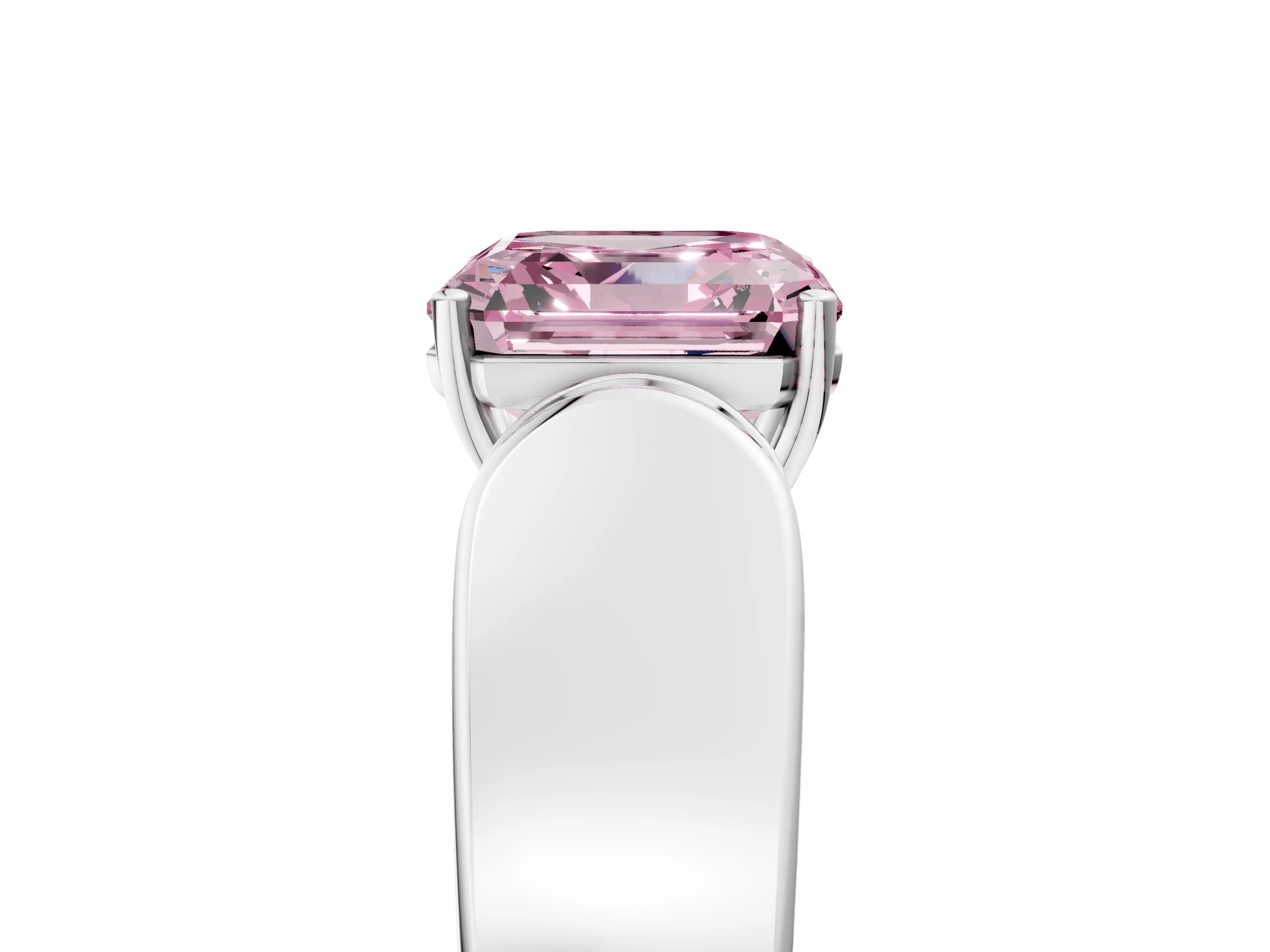 White gold Fancy Pink Asscher Cut Cut Diamond Channel Set Solitaire Ring with Four-Prong Setting_89