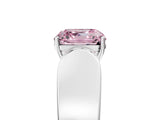 White gold Fancy Pink Asscher Cut Cut Diamond Channel Set Solitaire Ring with Four-Prong Setting_89