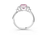 White gold Fancy Pink Asscher Cut Cut Diamond Cluster Ring with Solitaire Band and Four-Prong Setting_39