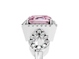 White gold Fancy Pink Asscher Cut Cut Halo Diamond Infinity Band with Four-Prong Setting_5