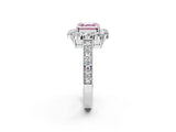 White gold Fancy Pink Asscher Cut Cut Halo Diamond Pavé Engagement Ring with Milgrain Detailing_24