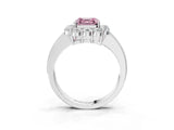 White gold Fancy Pink Asscher Cut Cut Halo Diamond Pavé Engagement Ring with Milgrain Detailing_25