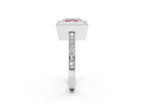 White gold Fancy Pink Asscher Cut Cut Halo Pavé Diamond Ring_2
