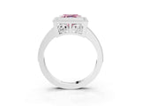 White gold Fancy Pink Asscher Cut Cut Halo Pavé Diamond Ring_3