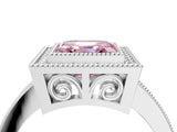 White gold Fancy Pink Asscher Cut Cut Halo Pavé Diamond Ring_4