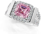 White gold Fancy Pink Asscher Cut Cut Halo Split Shank Prong Set Ring_1