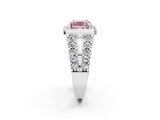 White gold Fancy Pink Asscher Cut Cut Halo Split Shank Prong Set Ring_2