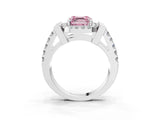White gold Fancy Pink Asscher Cut Cut Halo Split Shank Prong Set Ring_3