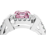 White gold Fancy Pink Asscher Cut Cut Halo Split Shank Prong Set Ring_4