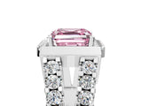 White gold Fancy Pink Asscher Cut Cut Halo Split Shank Prong Set Ring_5