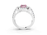 White gold Fancy Pink Asscher Cut Cut Halo Split Shank Prong Set Ring_9