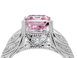 White gold Fancy Pink Asscher Cut Cut Milgrain Pave Diamond Engagement Ring with Four-Prong Setting_19