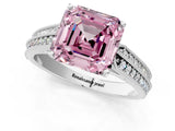 White gold Fancy Pink Asscher Cut Cut Pave Split Shank Engagement Ring with Four-Prong Setting_13