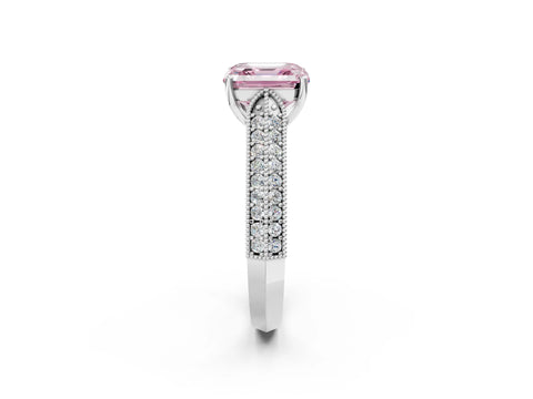 White gold Fancy Pink Asscher Cut Cut Pave Split Shank Engagement Ring with Four-Prong Setting_14
