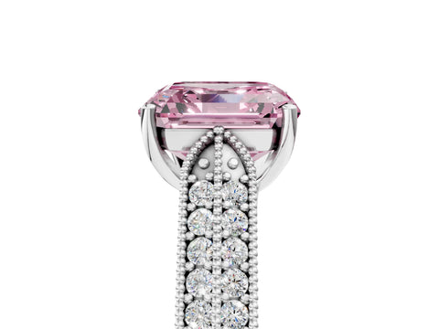 White gold Fancy Pink Asscher Cut Cut Pave Split Shank Engagement Ring with Four-Prong Setting_17