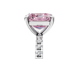 White gold Fancy Pink Asscher Cut Diamond Brilliant Solitaire Ring with Pavé Band and Four-Prong Setting_29