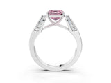 White gold Fancy Pink Asscher Cut Diamond Channel Set Solitaire Ring with Four-Prong Setting_15