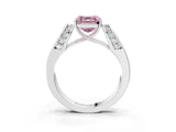 White gold Fancy Pink Asscher Cut Diamond Channel Set Solitaire Ring with Four-Prong Setting_19
