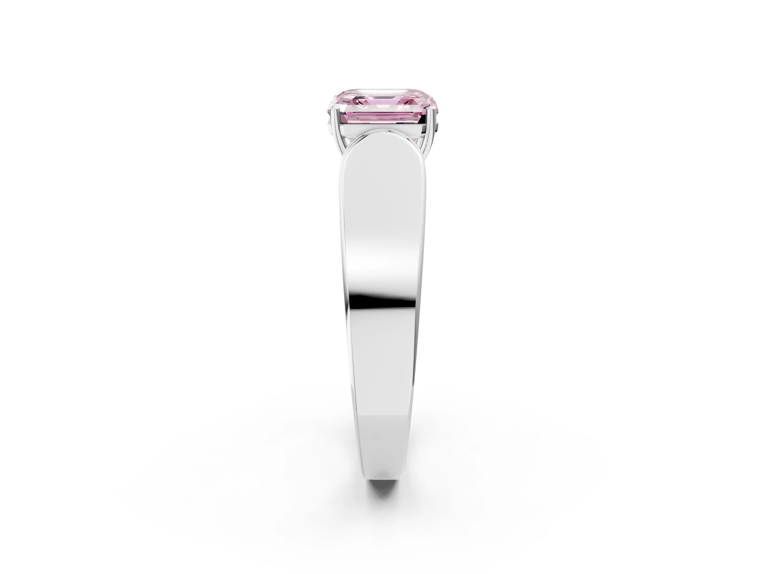 White gold Fancy Pink Asscher Cut Diamond Channel Set Solitaire Ring with Four-Prong Setting_44