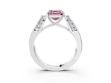 White gold Fancy Pink Asscher Cut Diamond Channel Set Solitaire Ring with Four-Prong Setting_45