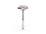 White gold Fancy Pink Asscher Cut Diamond Cushion Halo Ring with Pavé Band_14