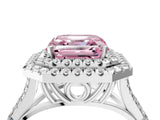 White gold Fancy Pink Asscher Cut Diamond Double Halo Ring with Split Shank and Prong Setting_31