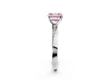 White gold Fancy Pink Asscher Cut Diamond Engagement Ring with Side Stone Accents and Four-Prong Setting_20