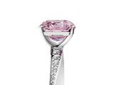 White gold Fancy Pink Asscher Cut Diamond Engagement Ring with Side Stone Accents and Four-Prong Setting_23